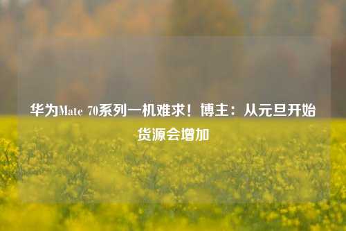 华为Mate 70系列一机难求！博主：从元旦开始货源会增加