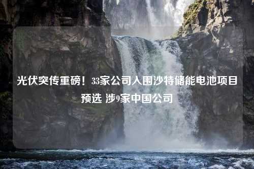 光伏突传重磅！33家公司入围沙特储能电池项目预选 涉9家中国公司